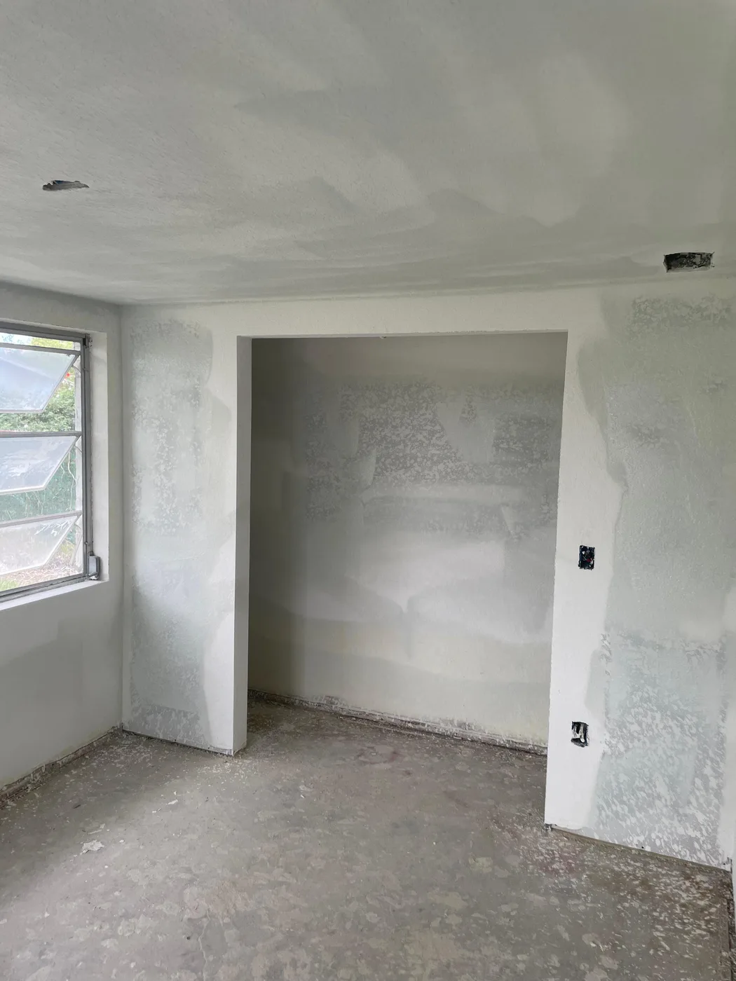 Drywall hung and finished, ready for paint